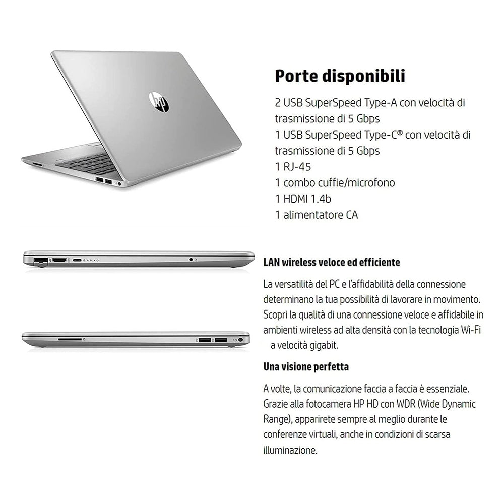 HP 250 G9 , notebook Intel i5 1240P , Display 15,6" Full HD , Ram 16 Gb , SSD 500 Gb, Windows 11 HOME + Borsa In Omaggio - RIGENERATO