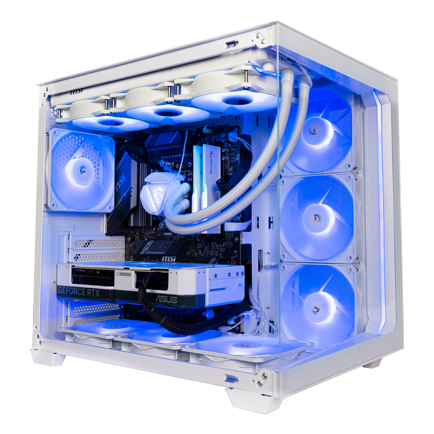 Pc gaming Ryzen 7 7800X3D, Rtx 4070 SUPER 12Gb WHITE, Ram 32Gb Ddr5 6000Mhz WHITE, SSD NVMe 1000 Gb, Wifi, Dissipatore a Liquido 240mm WHITE, Windows 11 Pro